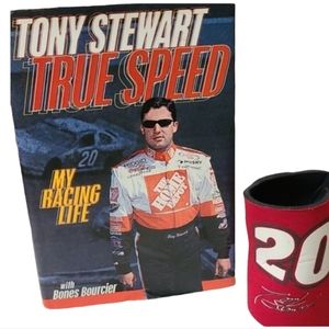 #20 NY STEWART "Tony Stewart True Speed" Hardcover Book & #20 Tony Stewart Cooz…